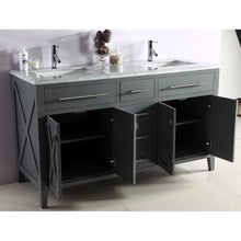 Load image into Gallery viewer, LAVIVA 313YG319-60G-BW Wimbledon - 60 - Grey Cabinet + Black Wood Counter
