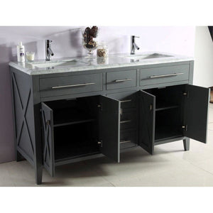 LAVIVA 313YG319-60G-BW Wimbledon - 60 - Grey Cabinet + Black Wood Counter