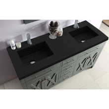 Load image into Gallery viewer, LAVIVA 313YG319-60G-MB Wimbledon - 60 - Grey Cabinet + Matte Black VIVA Stone Solid Surface Countertop