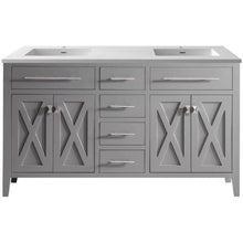 Load image into Gallery viewer, LAVIVA 313YG319-60G-MW Wimbledon - 60 - Grey Cabinet + Matte White VIVA Stone Solid Surface Countertop