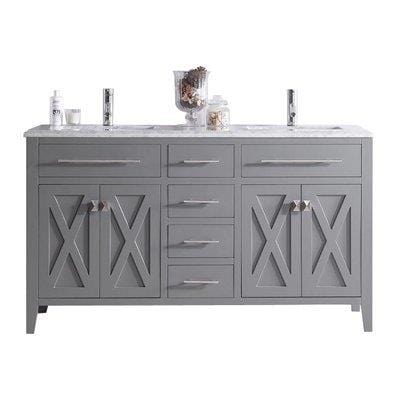 LAVIVA 313YG319-60G-WC Wimbledon - 60 - Grey Cabinet + White Carrera Counter