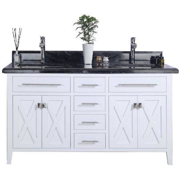 LAVIVA 313YG319-60W-BW Wimbledon - 60 - White Cabinet + Black Wood Counter