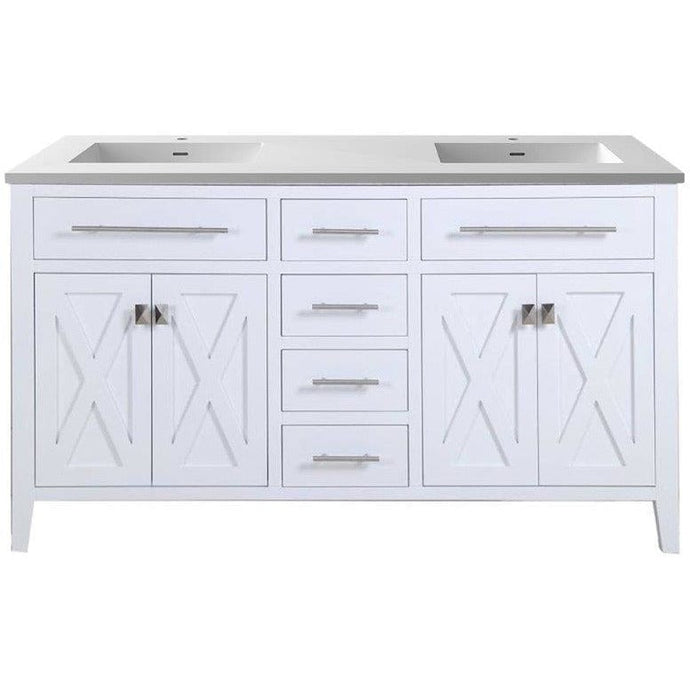 LAVIVA 313YG319-60W-MW Wimbledon - 60 - White Cabinet + Matte White VIVA Stone Solid Surface Countertop