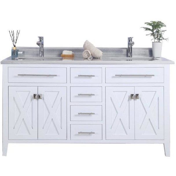 LAVIVA 313YG319-60W-WS Wimbledon - 60 - White Cabinet + White Stripes Counter