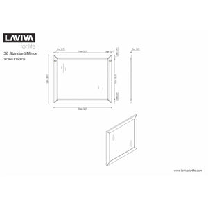 LAVIVA 313FF-3630G Fully Framed 36" Grey Mirror