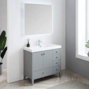 Blossom 023 36 15 A Lyon 36 Inch Vanity with Acrylic Sink - Metal Gray