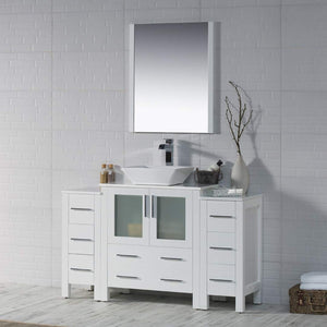 Blossom 001 54 01 V M Sydney 54 Inch Vanity with Ceramic Vessel Sink & Mirror - White