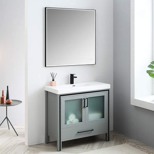 Blossom 024 36 15 A Birmingham 36 Inch Vanity with Acrylic Sink - Matte Gray