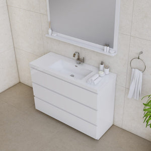 Alya Bath AB-MOA48-W Paterno 48 inch Modern Freestanding Bathroom Vanity, White