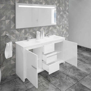 Casa Mare Alessio 60" Glossy White Bathroom Vanity and Ceramic Sink Combo - ALESSIO152GW-60-MSC