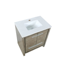 Load image into Gallery viewer, Lexora LLF30SKSOS000 Lafarre 30&quot; Rustic Acacia Bathroom Vanity, White Quartz Top, and White Square Sink