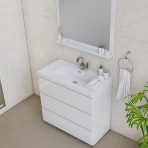 Alya Bath AB-MOA36-W Paterno 36 inch Modern Freestanding Bathroom Vanity, White