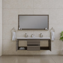 Load image into Gallery viewer, Alya Bath AB-MOF60D-G Paterno 60 inch Double Modern Wall Mounted Bathroom Vanity, Gray