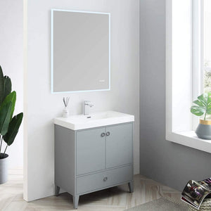 Blossom 023 30 15 A Lyon 30 Inch Vanity with Acrylic Sink - Metal Gray