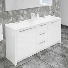 Load image into Gallery viewer, Nona 60&quot; Glossy White Modern Double Sink Freestanding Bathroom Vanity and Sink Combo - Nona152GW-60-MSC-S