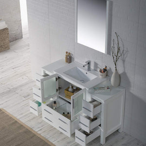 Blossom 001 54 01 C M Sydney 54 Inch Vanity with Ceramic Sink & Mirror - White