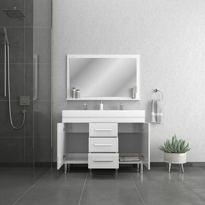 Alya Bath AT-8048-W-D Ripley 48 inch White Double Vanity with Sink