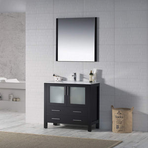 Blossom 001 36 02 C Sydney 36 Inch Vanity with Ceramic Sink - Espresso