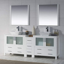 Load image into Gallery viewer, Blossom 001 84S1 01 V M Sydney 84 Inch Vanity with Ceramic Double Vessel Sinks &amp; Mirrors - White