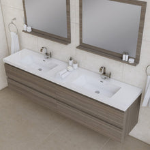 Load image into Gallery viewer, Alya Bath AB-MOF84D-G Paterno 84 inch Modern Wall Mounted Bathroom Vanity, Gray