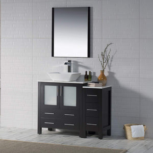 Blossom 001 42S 02 V Sydney 42 Inch Vanity with Ceramic Vessel Sink & Side Cabinet - Espresso