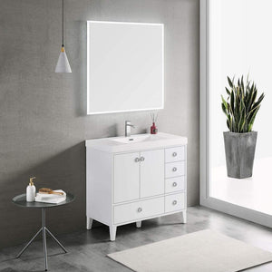 Blossom 023 36 01 A Lyon 36 Inch Vanity with Acrylic Sink - White