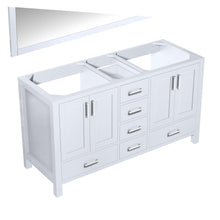 Load image into Gallery viewer, Lexora LJ342260DA00M58 Jacques 60&quot; White Double Vanity, no Top and 58&quot; Mirror