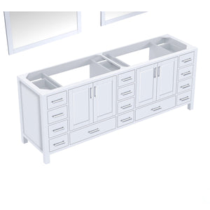 Lexora LJ342284DA00M34 Jacques 84" White Double Vanity, no Top and 34" Mirrors