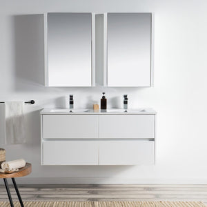 Blossom 016 48 01D C MC Valencia 48 Inch Double Vanity with Ceramic Sink & Medicine Cabinet - White