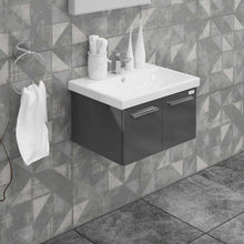Load image into Gallery viewer, Casa Mare Aspe 32&quot; Glossy Gray Bathroom Vanity and Ceramic Sink Combo - ASPE80GG-32-MSC