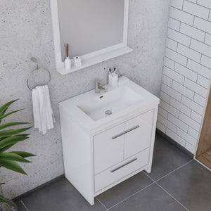 Alya Bath AB-MD630-W Sortino 30 inch Modern Bathroom Vanity, White