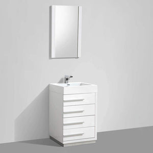 Blossom 005 30 01 A Barcelona 30 Inch Vanity with Acrylic Sink - White