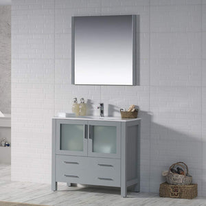 Blossom 001 36 15 C M Sydney 36 Inch Vanity with Ceramic Sink & Mirror - Metal Grey