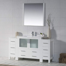 Load image into Gallery viewer, Blossom 001 60S2 01 C M Sydney 60 Inch Vanity with Ceramic Sink &amp; Mirror - White