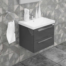 Load image into Gallery viewer, Casa Mare Elke 32&quot; Glossy Gray Bathroom Vanity and Ceramic Sink Combo - ELKE80GG-32-MSC