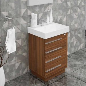 Casa Mare Domenico 32" Matte Walnut Bathroom Vanity and Ceramic Sink Combo - DOMENICO80MW-32-MSC