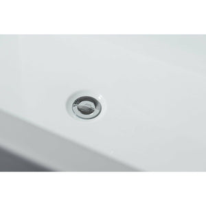 Lexora LD900363A1C0000 Melina 63" Free Standing Acrylic Bathtub w/ Chrome Drain