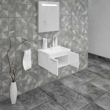 Load image into Gallery viewer, Casa Mare Aspe 24&quot; Glossy White Bathroom Vanity and Ceramic Sink Combo - ASPE60GW-24-MSC