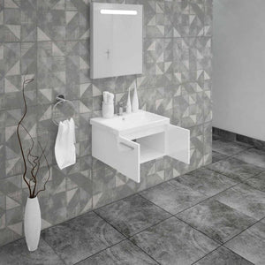 Casa Mare Aspe 24" Glossy White Bathroom Vanity and Ceramic Sink Combo - ASPE60GW-24-MSC