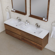 Load image into Gallery viewer, Alya Bath AB-MOF72D-RW Paterno 72 inch Modern Wall Mounted Bathroom Vanity, Rosewood