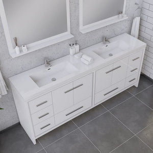 Alya Bath AB-MD684-W Sortino 84 inch Modern Bathroom Vanity, White