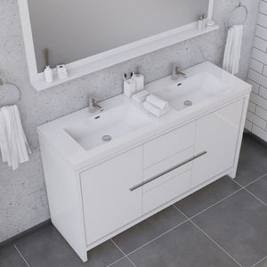 Alya Bath AB-MD660D-W Sortino 60 Double inch Modern Bathroom Vanity, White