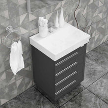 Load image into Gallery viewer, Casa Mare Domenico 32&quot; Glossy Gray Bathroom Vanity and Ceramic Sink Combo - DOMENICO80GG-32-MSC