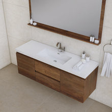 Load image into Gallery viewer, Alya Bath AB-MOF60S-RW Paterno 60 inch Single Modern Wall Mounted Bathroom Vanity, Rosewood