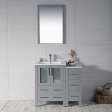 Load image into Gallery viewer, Blossom 001 36S 15 C Sydney 36 Inch Vanity with Ceramic Sink &amp; Side Cabinet - Metal Grey