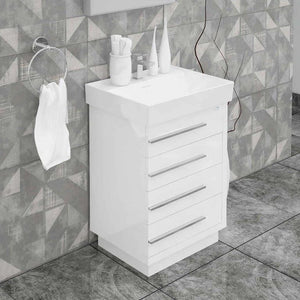 Casa Mare Domenico 32" Glossy White Bathroom Vanity and Ceramic Sink Combo - DOMENICO80GW-32-MSC