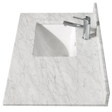 Load image into Gallery viewer, Wyndham Collection WCV252536SWGCMUNSMED Daria 36 Inch Single Bathroom Vanity in White, White Carrara Marble Countertop, Undermount Square Sink, Medicine Cabinet, Brushed Gold Trim