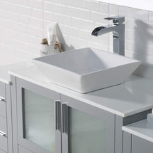 Load image into Gallery viewer, Blossom 001 60S2 15 V M Sydney 60 Inch Vanity with Ceramic Vessel Sink &amp; Mirror - Metal Gray