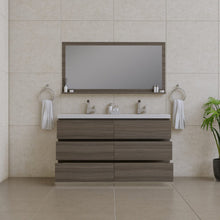 Load image into Gallery viewer, Alya Bath AB-MOA60D-G Paterno 60 inch Double Modern Freestanding Bathroom Vanity, Gray