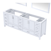 Load image into Gallery viewer, Lexora LJ342284DA00M34 Jacques 84&quot; White Double Vanity, no Top and 34&quot; Mirrors